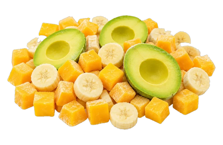 Frutas tropicales congeladas